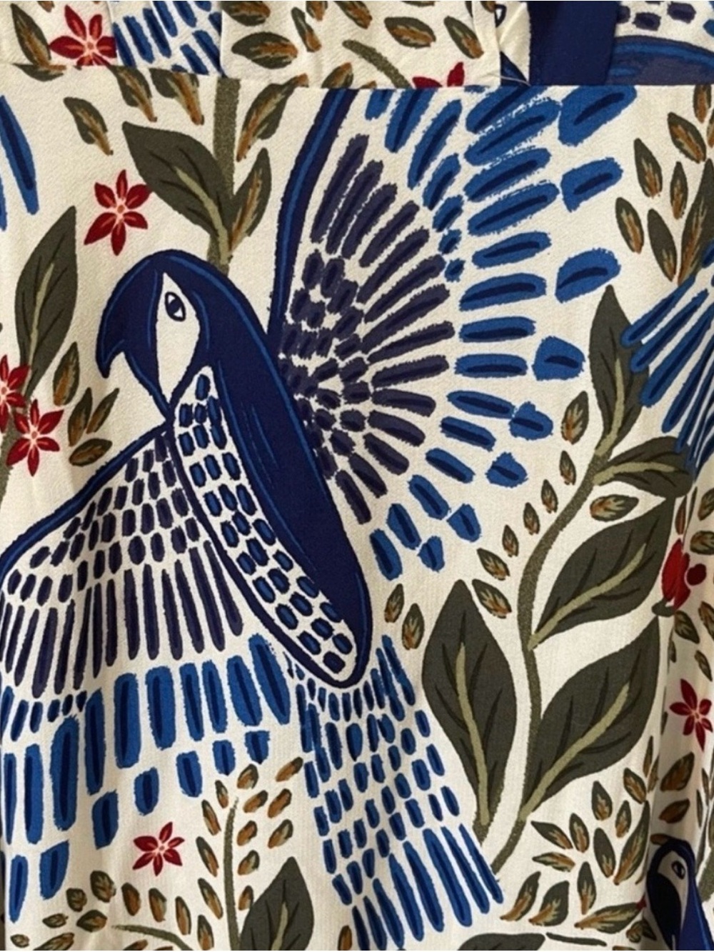 FARM Rio Blue & Green Plunging V-Neck Maxi Dress with Bird Print - Picture 5 of 5